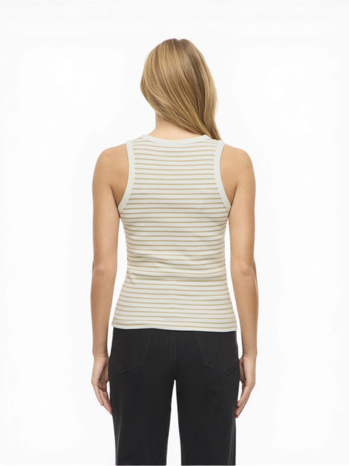 Beige gestreepte top Visola Vila 
