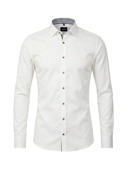 Wit katoenen hemd (regular fit) met lange mouwen Venti