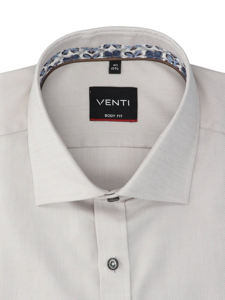 Beige katoenen hemd ( regular fit) met lange mouwen Venti