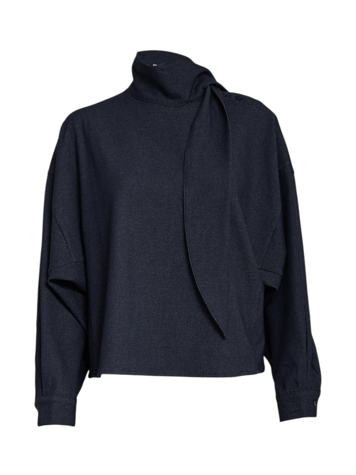 Donkerblauwe denim blouse Isella Minus