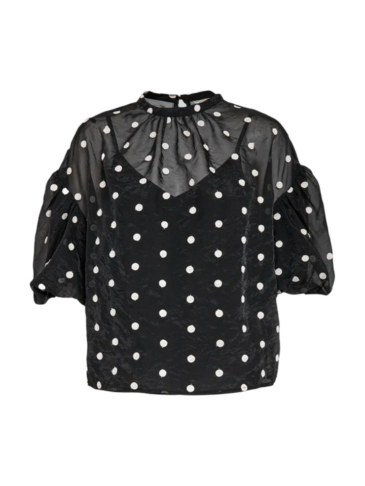 Blouse met stippen print Tasneem Peppercorn