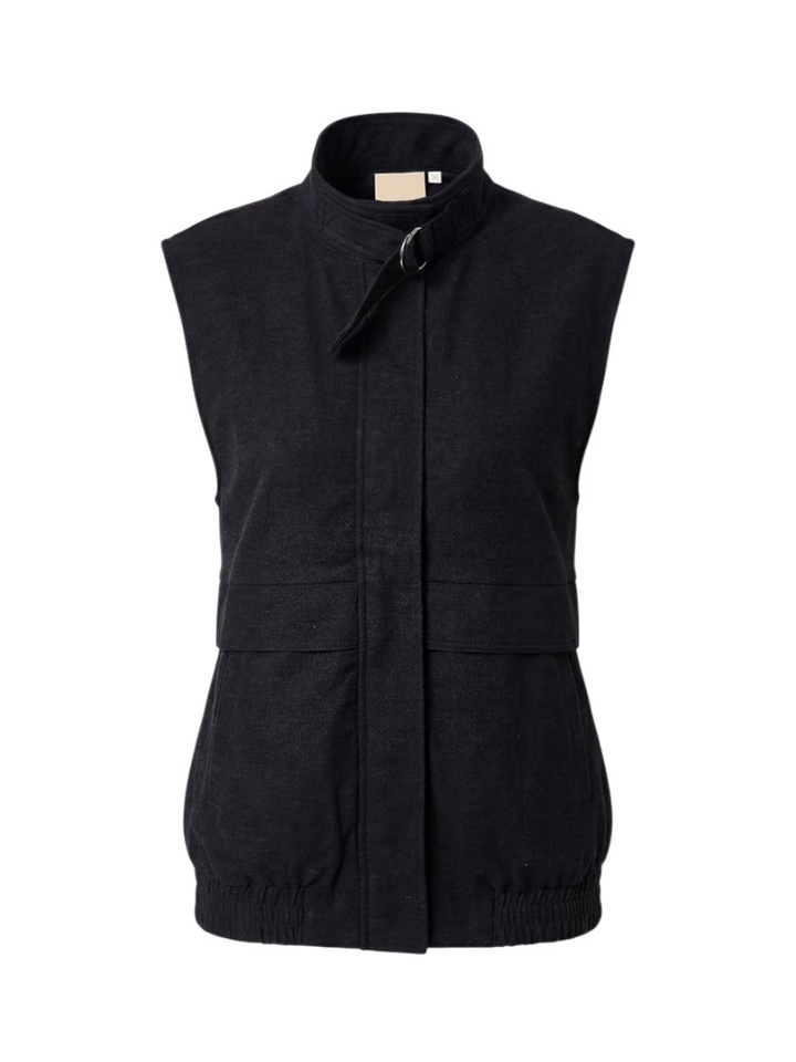 Zwarte gilet met ritssluiting Tosca Vest Peppercorn