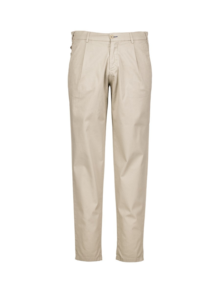 Beige chino met bandplooi Atelier Noterman 