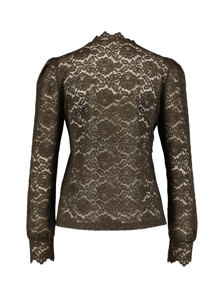 Bruine kanten T-shirt Yaya
