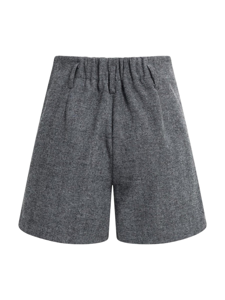 Donkergrijze korte short met zakken en elastische taille Yaya 