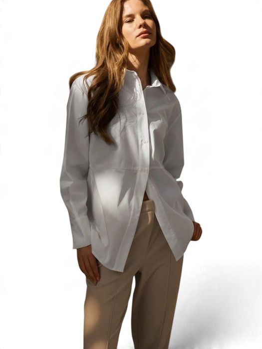 Witte blouse met V-hals en knoopjes Yaya