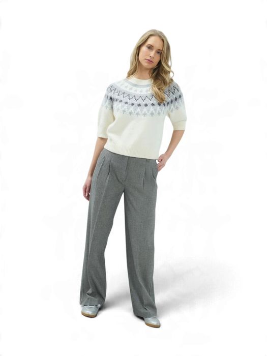 Grijze broek met bandplooi Yaya