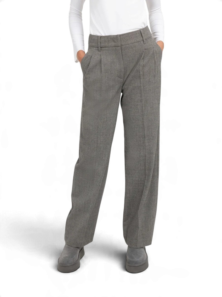 Grijze broek met bandplooi Yaya