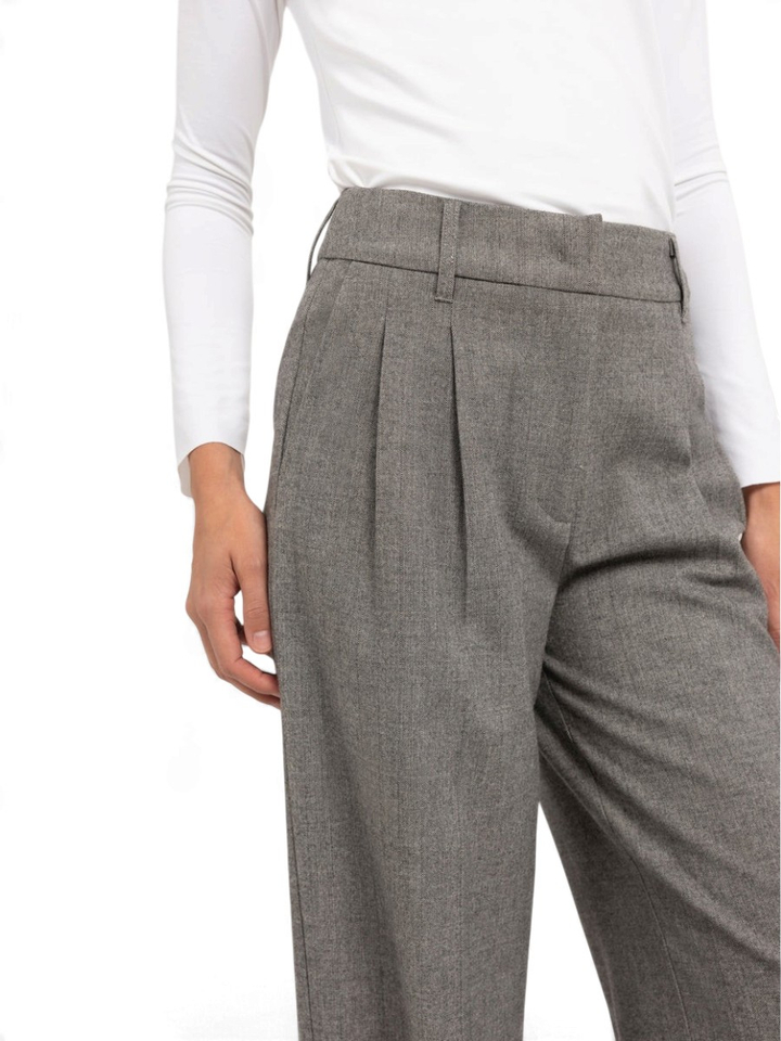 Grijze broek met bandplooi Yaya
