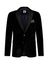 Zwarte velvet blazer met knopen en detail aan de kraag A Fish Named Fred 