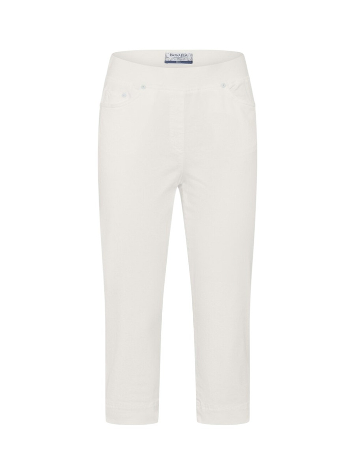 Witte capri broek met elastiek Pamina Raphaela 