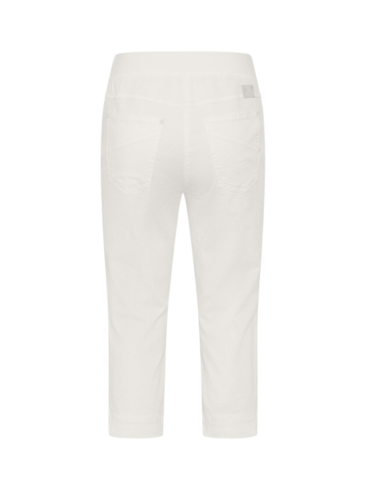 Witte capri broek met elastiek Pamina Raphaela 