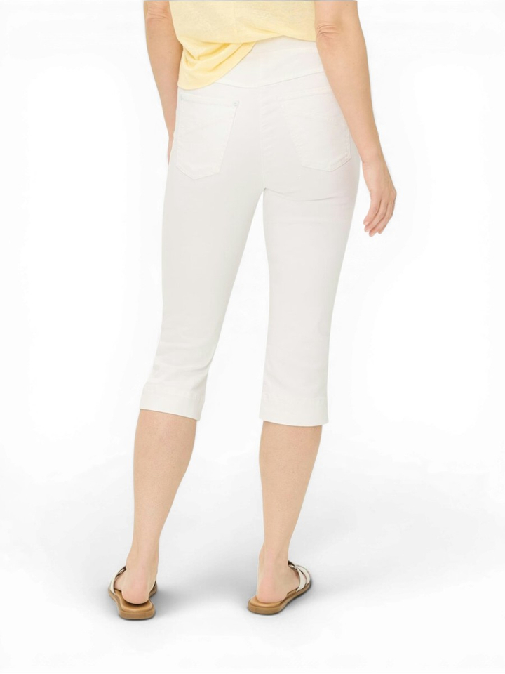 Witte capri broek met elastiek Pamina Raphaela 