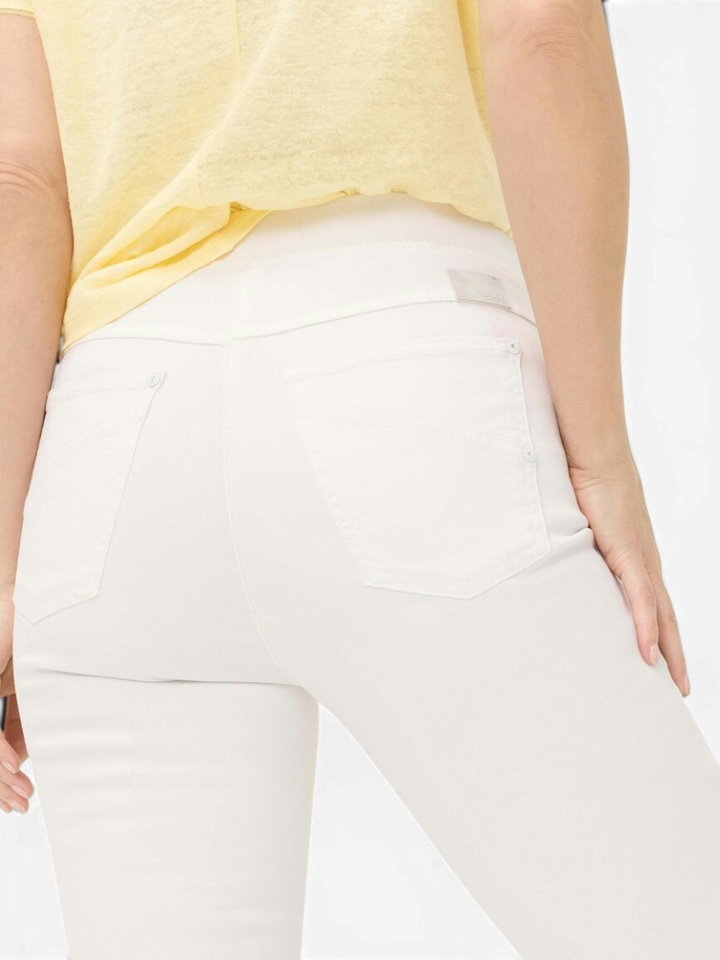 Witte capri broek met elastiek Pamina Raphaela 