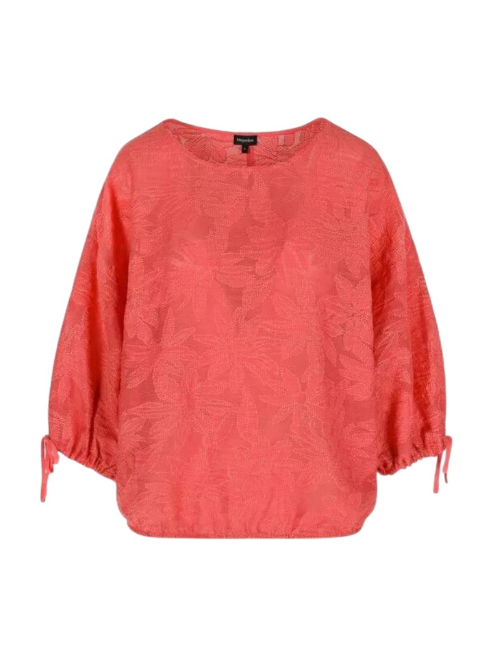 Terracottakleurige blouse met elastiek 
