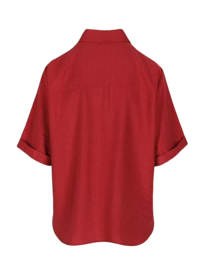 Rode wijde hemdblouse in linnen Janina2 Mayerline 