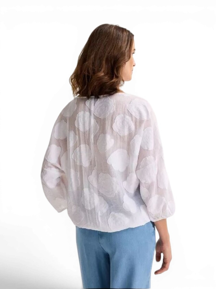 Witte jacquardblouse met elastiek Jipa Mayerline 