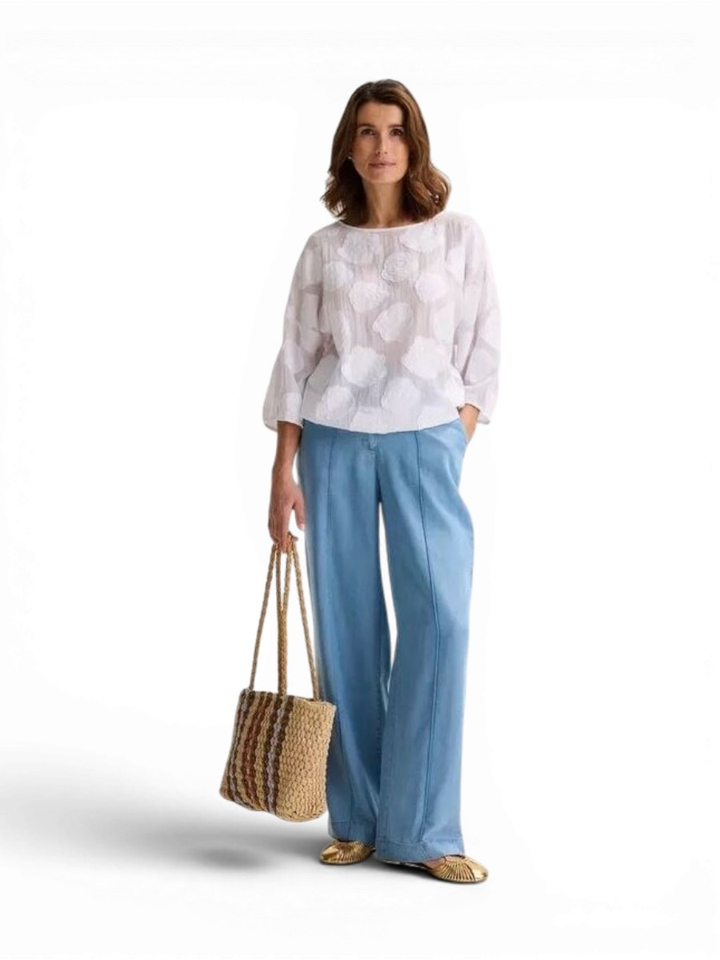 Witte jacquardblouse met elastiek Jipa Mayerline 