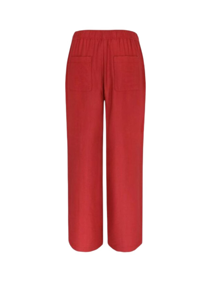 Rode linnen broek met elastiek Chiva Mayerline 