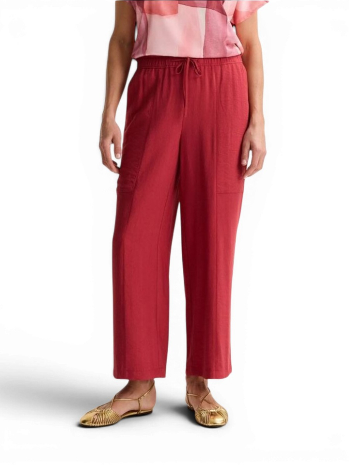 Rode linnen broek met elastiek Chiva Mayerline 