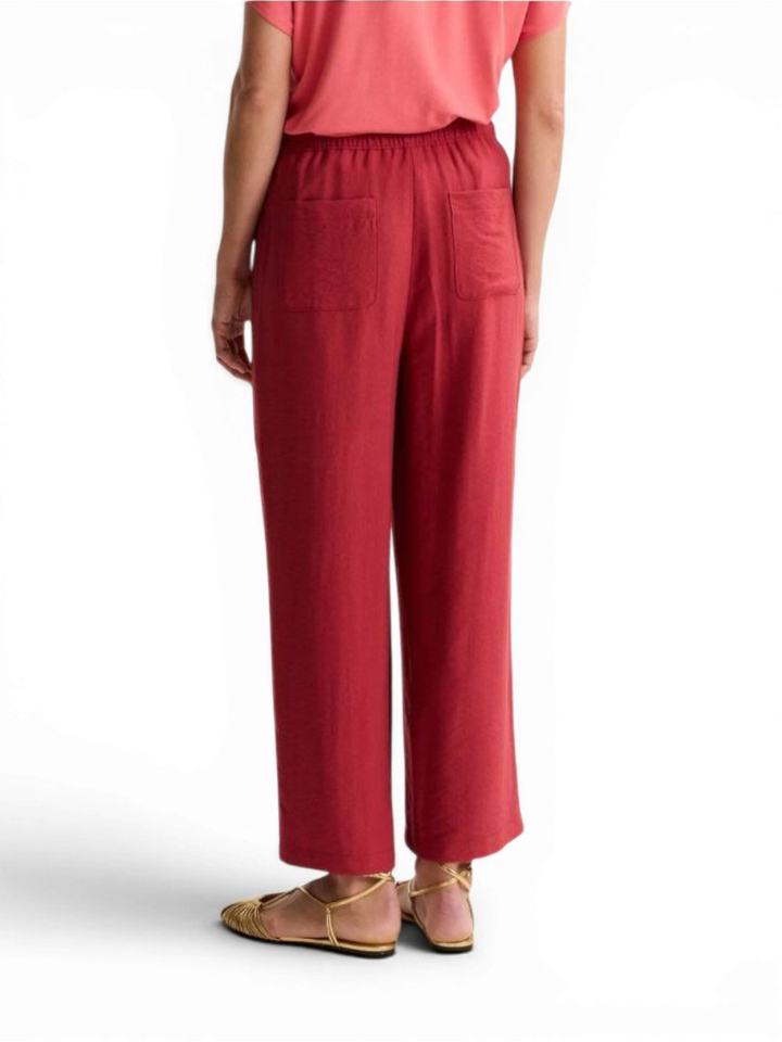 Rode linnen broek met elastiek Chiva Mayerline 