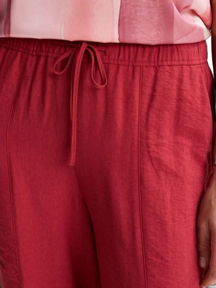 Rode linnen broek met elastiek Chiva Mayerline 