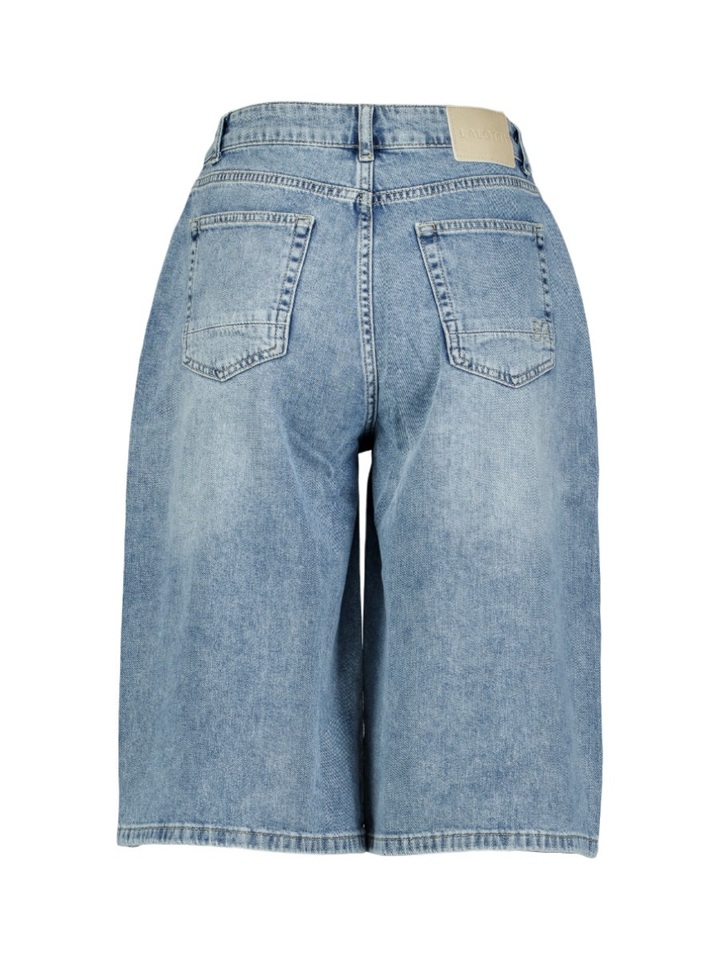 Blauwe jeans bermuda Lalotti