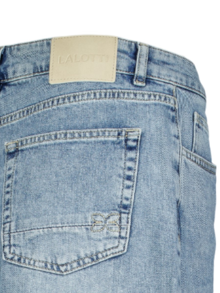 Blauwe jeans bermuda Lalotti