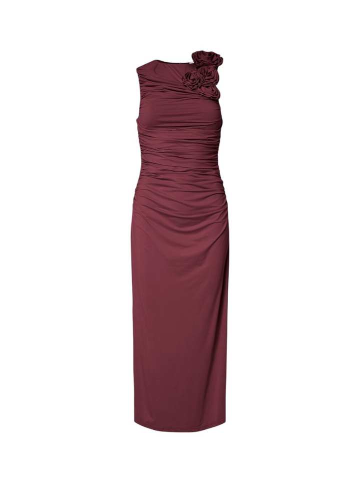 Bordeaux maxi-jurk met 3D detail Y. A. S. 
