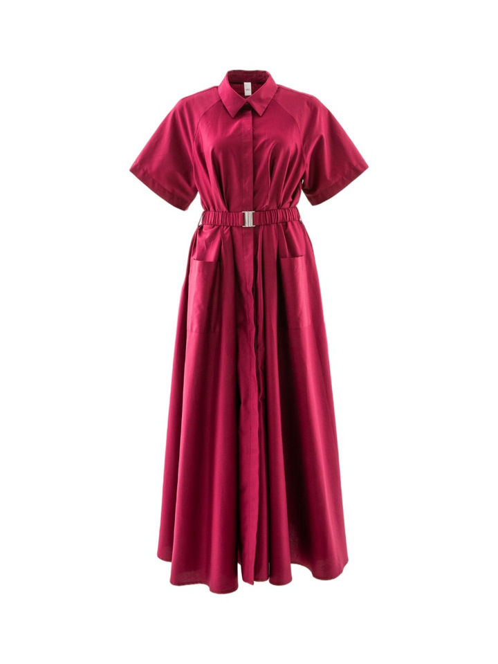 Bordeaux maxi-jurk met kraag Y. A. S. 