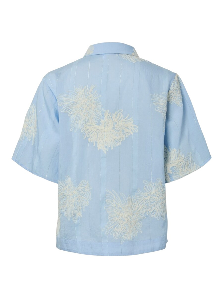 Blauwe blouse met print Y.A.S.