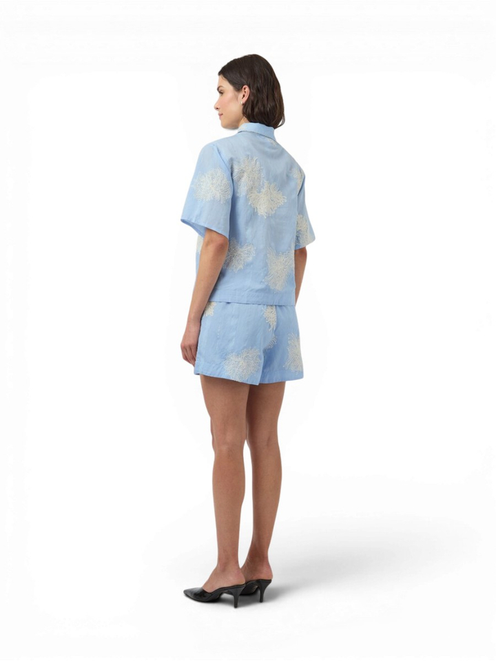 Blauwe blouse met print Y.A.S.