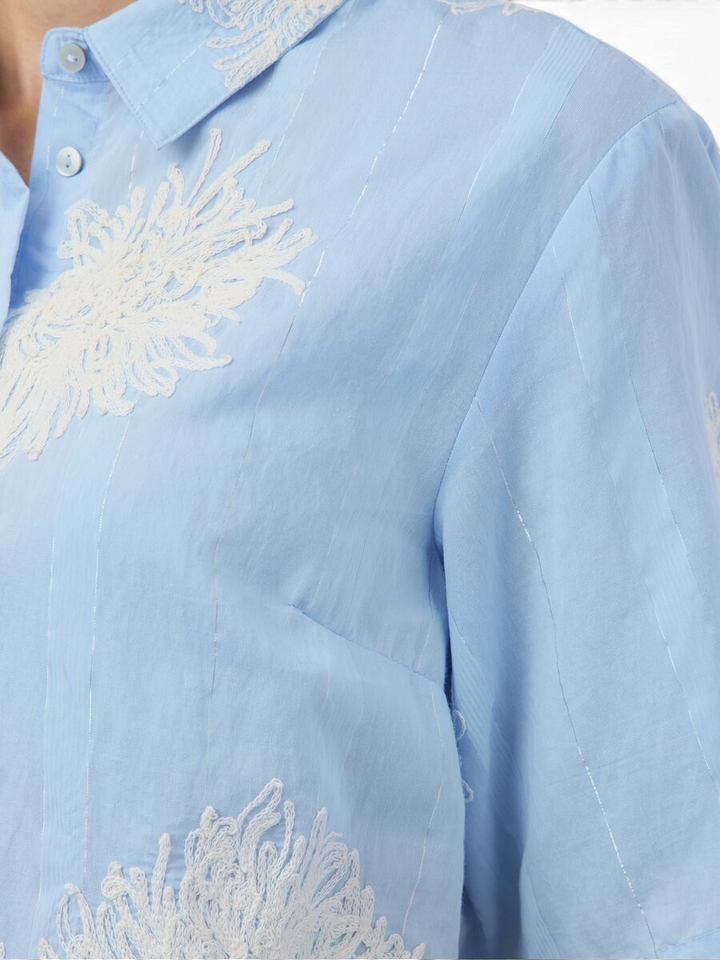 Blauwe blouse met print Y.A.S.