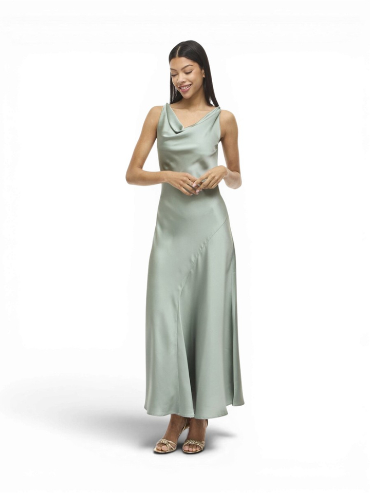 pastel groene maxi-jurk Vibea Waterfall Vila
