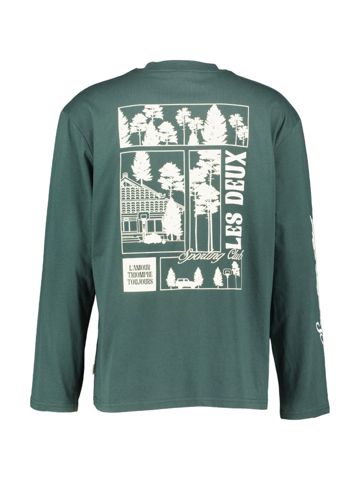 Groene T-shirt met opdruk Les Deux