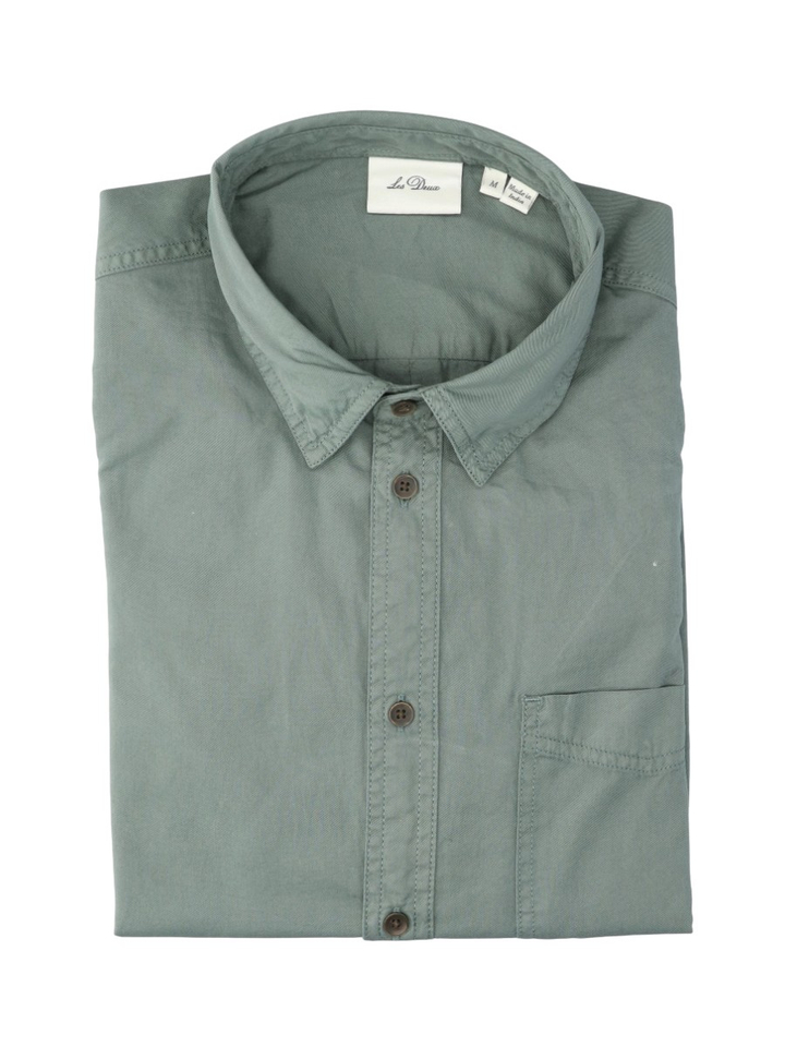 Groen katoenen hemd (regular fit) met lange mouwen Les Deux