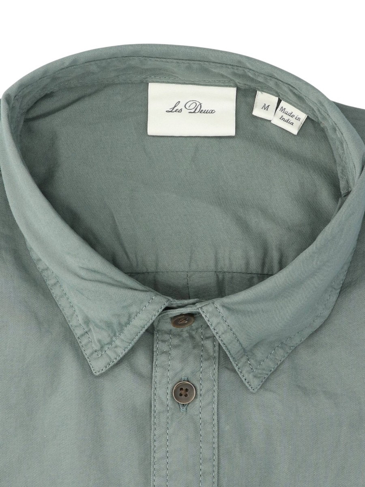 Groen katoenen hemd (regular fit) met lange mouwen Les Deux