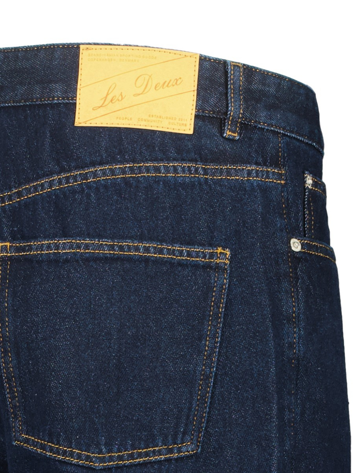 Donkerblauwe jeans tapered fit Les Deux