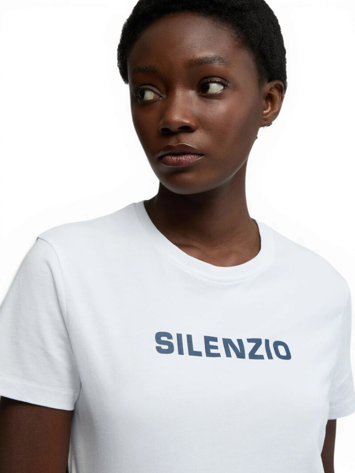 Witte T-shirt met opschrift Aspesi