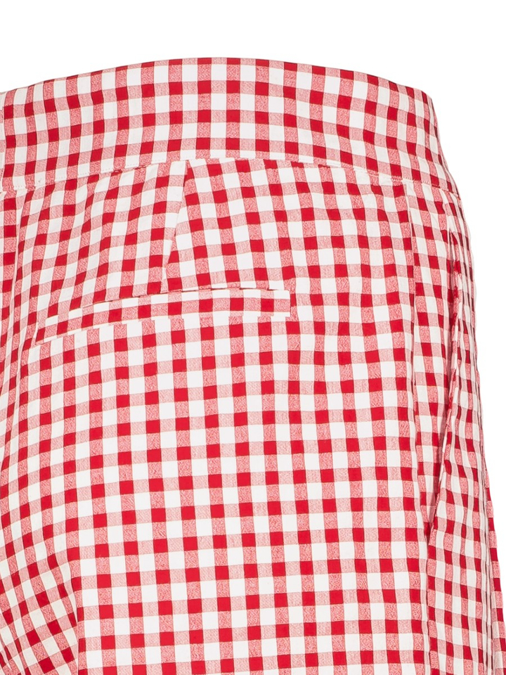 Rode broek met ruitmotief Flora Bad Habits 