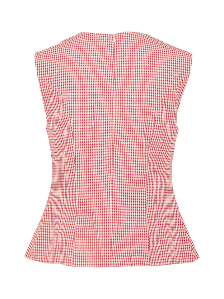Rode top met ruiten Leandra Bad Habits 