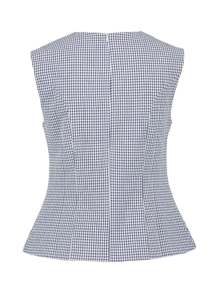 Blauwe top in ruiten Leandra Bad Habits