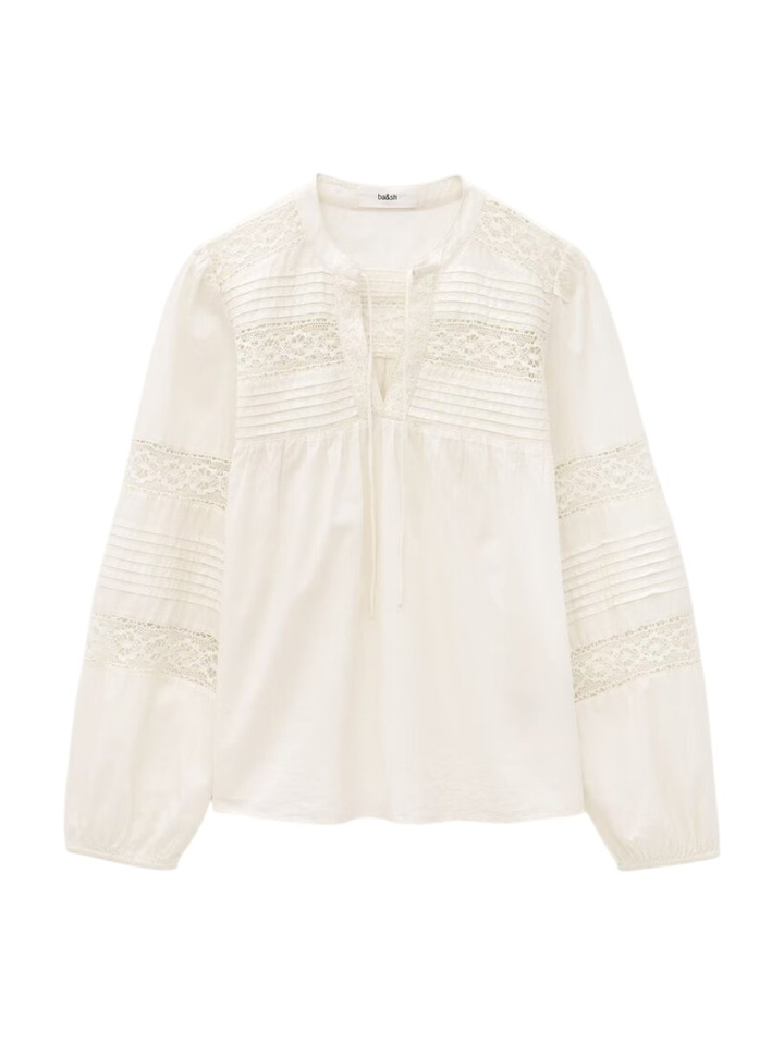 Beige bloes gehaakte detail Nami BA&SH