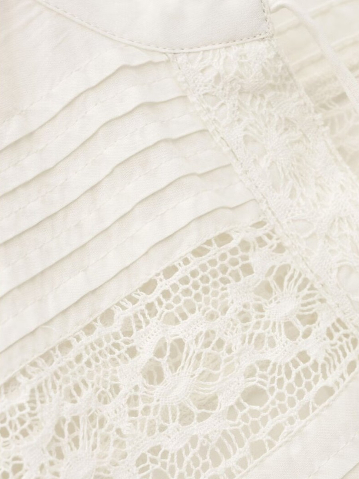 Beige bloes gehaakte detail Nami BA&SH