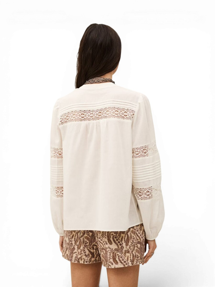 Beige bloes gehaakte detail Nami BA&SH