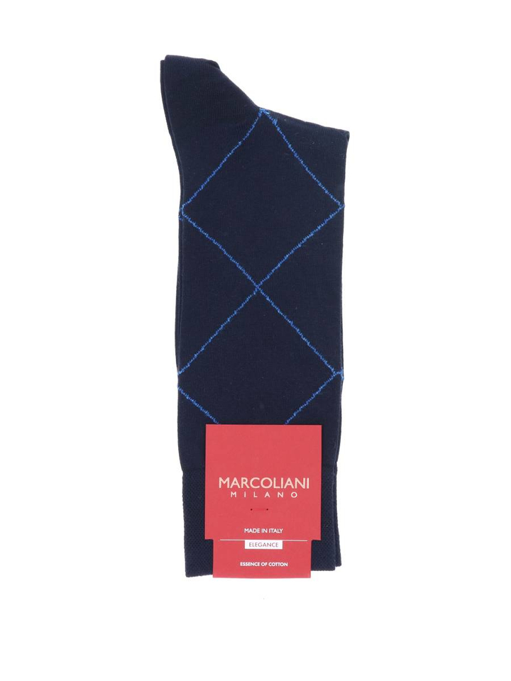 Donkerblauwe sokken met detail Marcoliani