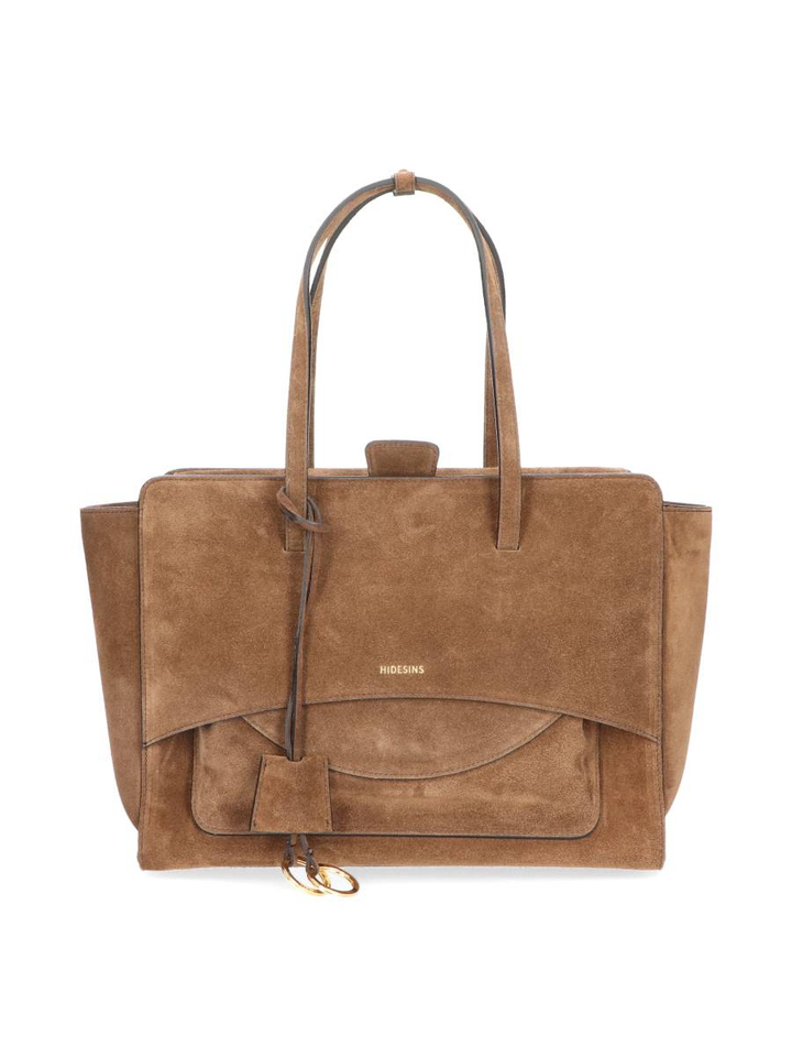 Chocolade handtas Flap suede L Hidesins