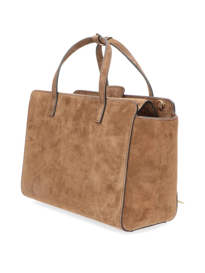 Chocolade handtas Flap suede medium Hidesins 