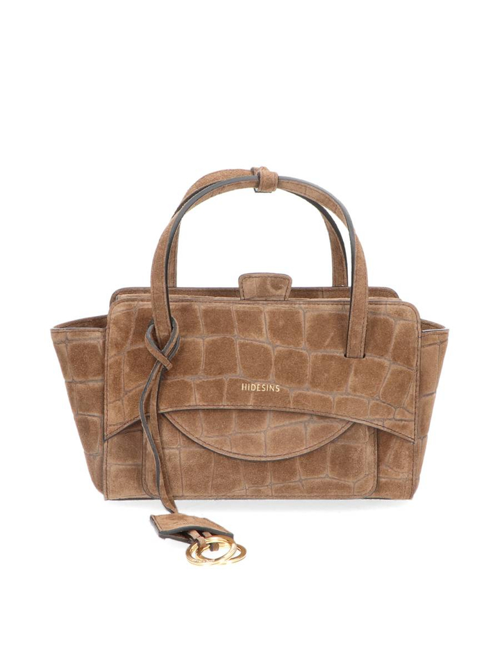 Chocolade handtas Flap suede cocco Hidesins
