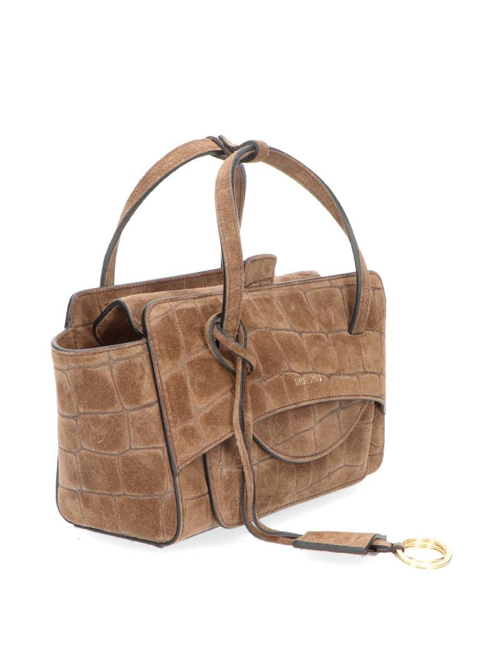 Chocolade handtas Flap suede cocco Hidesins